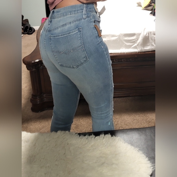 Nwt Mudd FLX stretch mid-rise vintage distressed skinny jeans SIZE 3 JUNIORS - Picture 2 of 10